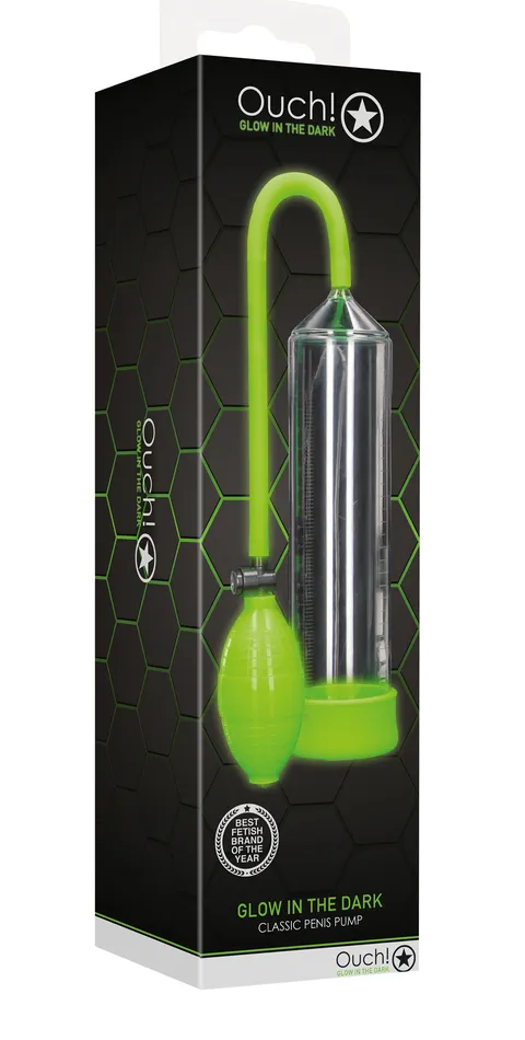 Shots Ouch Classic Penis Pump Glow in the Dark Male Sex Toys Shots Ouch Classic Penis Pump Glow in the Dark Male Sex Toys
