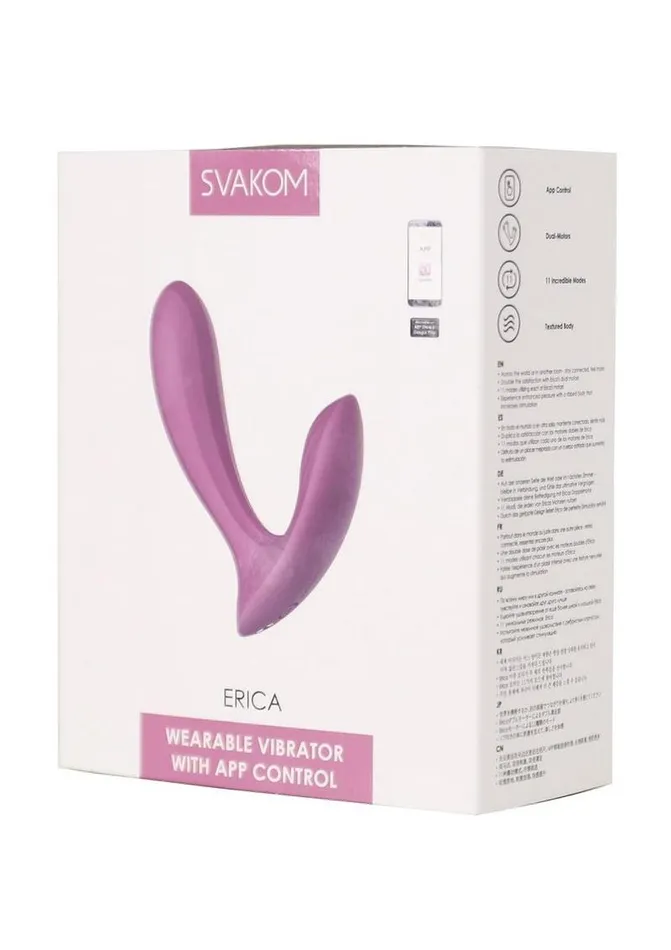 Svakom Erica Rechargeable Silicone App Compatible Dual Vibrator with Clitoral Stimulator and Remote Svakom Female Sex Toys Svakom Erica Rechargeable Silicone App Compatible Dual Vibrator with Clitoral Stimulator and Remote Svakom Female Sex Toys