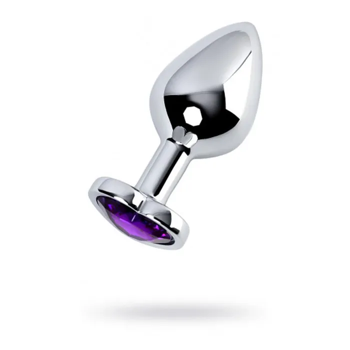 The Toolshed AU Anal Silver Metal Anal Plug w Amethyst Crystal