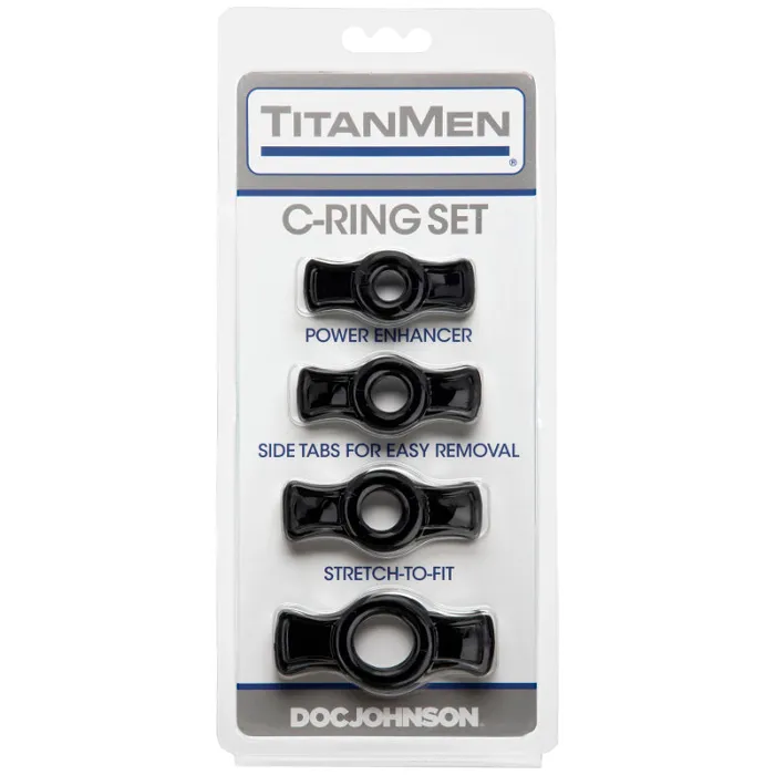 The Toolshed AU Cock Ring Set Black Male Sex Toys