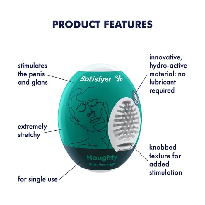 The Toolshed AU Male Sex Toys Satisfyer Masturbator Egg Naughty