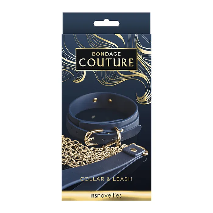 Vibrators Bondage Couture Collar Leash Blue NS Novelties Vibrators Bondage Couture Collar Leash Blue NS Novelties