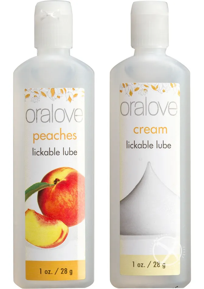 Vibrators Oralove Oralove Delicious Duo Lickable Peaches and Cream Lubricant Vibrators Oralove Oralove Delicious Duo Lickable Peaches and Cream Lubricant