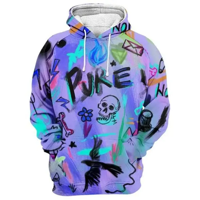 Vibrators Painted graffiti skull hoodie cj