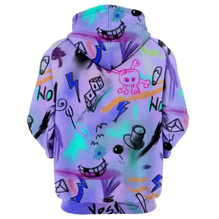 Vibrators Painted graffiti skull hoodie cj