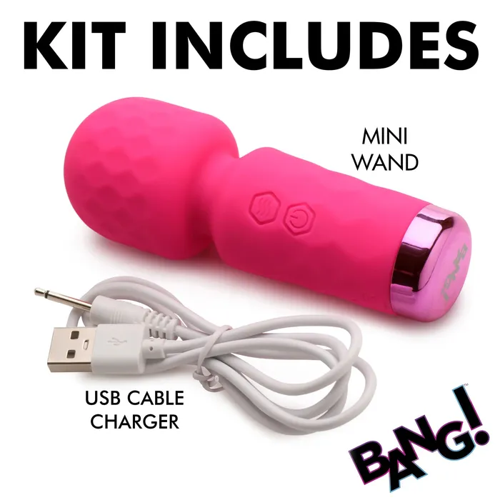 Vibrators XR Brands Bang 10x Mini Silicone Wand Pink Vibrators XR Brands Bang 10x Mini Silicone Wand Pink