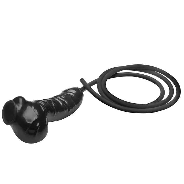 XR Brands Master Series Male Sex Toys Guzzler Realistic Penis Sheath With Tube Black XR Brands Master Series Male Sex Toys Guzzler Realistic Penis Sheath With Tube Black