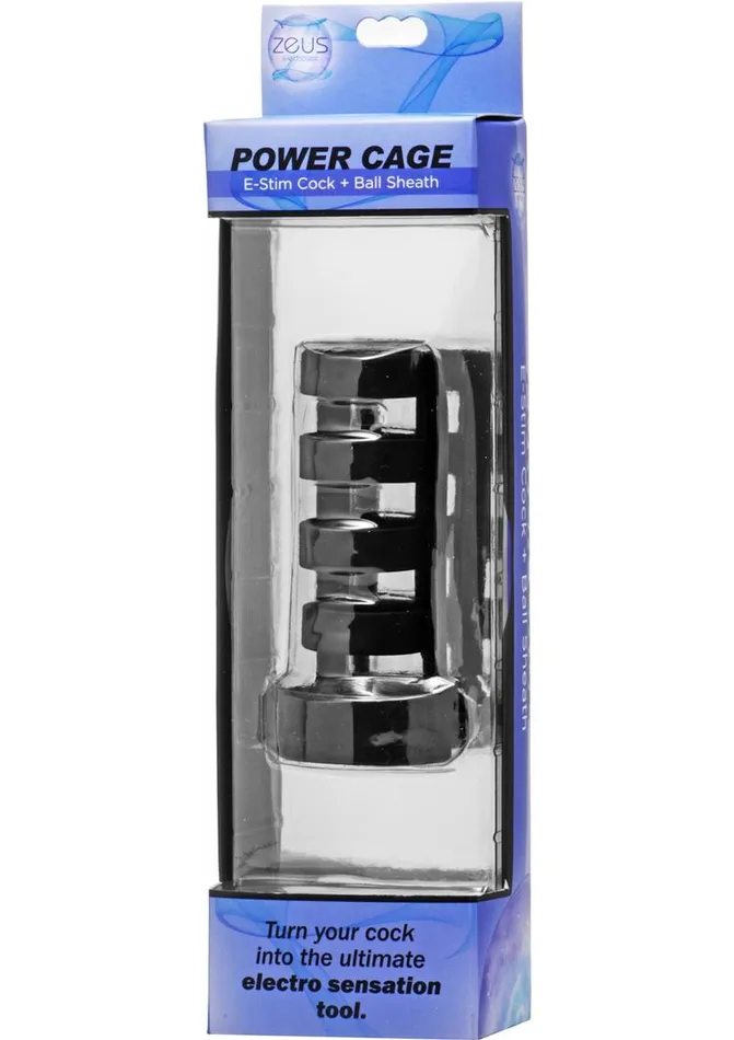 Zeus Electrosex Power Cage Silicone EStim Cock and Ball Sheath Zeus Electrosex Male Sex Toys